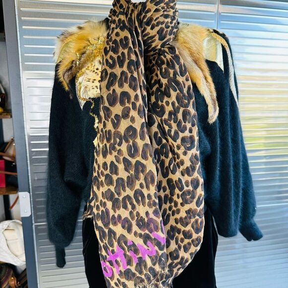 Vintage Wool Fur Sequin Leather Exquisite Pullover Sweater Circa 90s - Picture 13 of 16